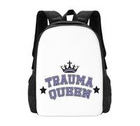 Trauma Queen (Viola/Bianco) Zaino Zainetto Borse di Moda Trauma Drama Queen Terapia degli Anni '90 Nostalgia Self Help Women