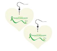 Traumatic Brain Injury Awareness Month Orecchini in pelle per le donne Ciondola l'orecchino a goccia Ciondolo a cuore con gancio Regali per ragazza adulta