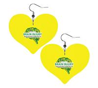 Traumatic Brain Injury Awareness Month Orecchini in pelle per le donne Ciondola l'orecchino a goccia Ciondolo a cuore con gancio Regali per ragazza adulta