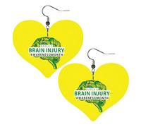 Traumatic Brain Injury Awareness Month Orecchini in pelle per le donne Orecchini pendenti con pendente a goccia con gancio Regali per ragazza adulta