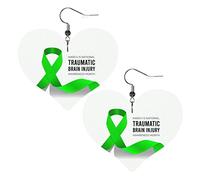 Traumatic Brain Injury Awareness Month Orecchini in pelle per le donne Orecchini pendenti con pendente a goccia con gancio Regali per ragazza adulta