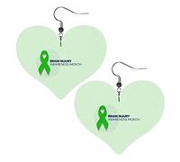 Traumatic Brain Injury Awareness Month Orecchini in pelle per le donne Orecchini pendenti con pendente a goccia con gancio Regali per ragazza adulta