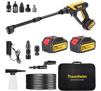 Traumheim Idropulitrice senza fili, 17 pezzi, 8000 mAh, pressione massima 68 bar, con ugello 6 in 1 e ugello girevole a 180°, idropulitrice portatile per auto, biciclette, terrazze e giardini