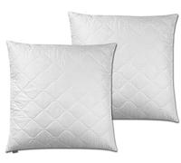 Traumnacht Cozy Set di 2 Cuscini 50x50 cm con Rivestimento in Morbida Microfibra, Guanciali con Pratica Cerniera, Bianco, Certificato OEKO-TEX, Qualità Tedesca
