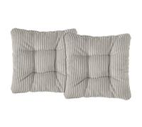 Traumnacht Cozy - Set di 2 cuscini per sedia da giardino, cucina o sala da pranzo, per interni ed esterni, 38 x 38 x 6 cm, colore: grigio ciottolo