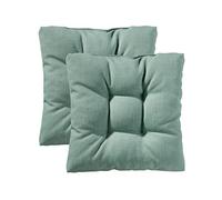 Traumnacht Cozy - Set di 2 cuscini per sedia da giardino, cucina o sala da pranzo, per interni ed esterni, 40 x 40 x 6 cm, turchese chiaro