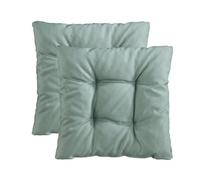 Traumnacht Cozy - Set di 2 cuscini per sedia da giardino, cucina o sala da pranzo, per interni ed esterni, 38 x 38 x 6 cm, turchese