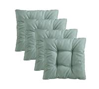 Traumnacht Cozy Set di 4 Cuscini per Sedia, Comodi Cuscini di Seduta per Sedia da Giardino, Cucina o Sala da Pranzo, per Interno ed Esterno, Turchese, 38 x 38 x 6 cm