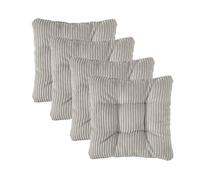 Traumnacht Cozy - Set di 4 cuscini per sedia da giardino, cucina o sala da pranzo, per interni ed esterni, 38 x 38 x 6 cm, grigio ciottolo