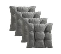 Traumnacht Cozy - Set di 4 cuscini per sedia da giardino, cucina o sala da pranzo, per interni ed esterni, 38 x 38 x 6 cm, grigio chiaro