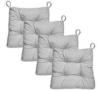 Traumnacht Cuscino Per Sedia Con Rivestimento In Cotone, dimensioni del prodotto: 38 x 40 x 7 cm, Grigio Chiaro, Set Da 4