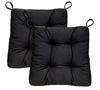 Traumnacht Cuscino Per Sedia Con Rivestimento In Cotone, Nero, dimensioni del prodotto: 38 x 40 x 7 cm, Set Da 2