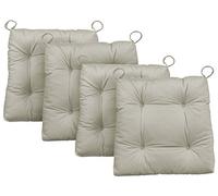 Traumnacht Dream Night Cuscino Sedia Premium, Cotone, Beige, dimensioni del prodotto: 38 x 40 x 7 cm, 4 unità