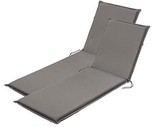 Traumnacht Komfort Set da 2 Cuscini per Lettino Prendisole Outdoor, Antracite, Rivestimento Sfoderabile, 190 x 58 x 6 cm, Certificato OEKO-TEX, Prodotto secondo Standard di Qualità Tedeschi