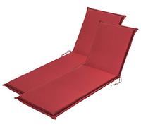 Traumnacht Komfort Set da 2 Cuscini per Lettino Prendisole Outdoor, Rosso, Rivestimento Sfoderabile, 190 x 58 x 6 cm, Certificato OEKO-TEX, Prodotto secondo Standard di Qualità Tedeschi