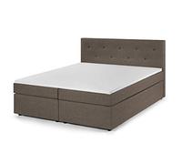 Traumnacht letto a casse elastiche, con materasso molle insacchettate (durezza 2) e comprimaterasso in schiuma comfort, Marrone, 180 x 200 cm