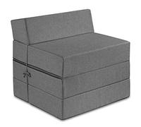 Traumnacht Materasso per Ospiti con Comoda Testata, Grigio, 70 x 200 x 15 cm