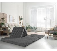 Traumnacht Materasso per ospiti deluxe, Grigio chiaro, per 2 persone con rivestimento, 195 x 140 x 8 cm