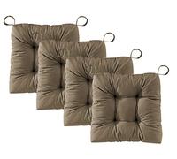 Traumnacht Set di 4 cuscini per sedia, 38 x 40 x 7 cm, colore tortora, certificati Öko-Tex e prodotti secondo gli standard di qualità tedeschi