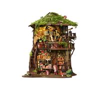 Traumwald Book Nook, fermalibri in legno e puzzle 3D con luce LED | Set fai da te per adulti, mini B, anche nook (Forest Tea Book Club)