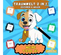 TRAUMWELT 2 in 1 Zeichnen & Malen " Meine Tiere #1 " - Großes Format | helle Konturlinien zum Nachzeichnen | Förderung der Feinmotorik, Konzentration, ... ... Malbuch ab 3 Jahren, Malbuch ab 4 Jahren