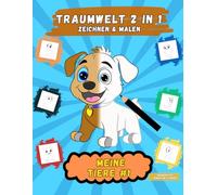TRAUMWELT 2 in 1 Zeichnen & Malen " Meine Tiere #1 " - Großes Format | helle Konturlinien zum Nachzeichnen | Förderung der Feinmotorik, Konzentration, ... | Malbuch ab 3 Jahren, Malbuch ab 4 Jahren