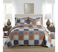 Travan, set di biancheria da letto da 3 pezzi, trapunta reversibile e federe, Queen size