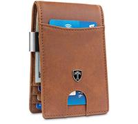 TRAVANDO Money Clip Wallet RIO - Mens Wallets slim Front Pocket RFID Blocking Card Holder Minimalist Mini Bifold Gift Box (Vintage Leather, Cognac Brown)