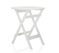 hjh LIVING Tavolo pieghevole da esterno TRAVANO T pratico tavolo pieghevole per balcone e patio, tavolo da bistrot, bianco