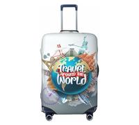 Travel Around The World, coperture elastiche per valigie, protezione per bagagli, 45-81 cm, Nero , S