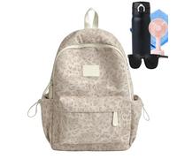 Travel Backpack - 30x15x43cm Nylon Leopard Print Large College School Bag