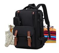 Travel Backpack - 43 cm Large Capacity Backpack for Men Women - Espandibile impermeabile Oxford Cloth Rucksack - Scuola, Work, Hiking, College, Carry-On Luggage -, nero marrone, Se référer à la