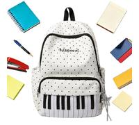 Travel Backpack | Piano Print Large Capacity Bookbag | Lightweight Travel