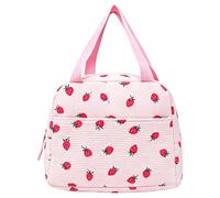 Travel Backpack, Strawberry Print Bookbag With Lunchbox Pencil Case