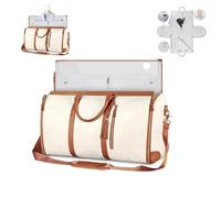 Travel Bag,foldable Clothing Bag Travel,Garment Duffle Bag,Convertible Suit Travel Bag for Women,Large Capacity PU Leather Folding Carry On Garment Bag with Shoe Pouch