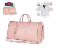 Travel Bag,foldable Clothing Bag Travel,Garment Duffle Bag,Convertible Suit Travel Bag for Women,Large Capacity PU Leather Folding Carry On Garment Bag with Shoe Pouch