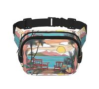 Travel Bliss Marsupio quadrato a doppio strato per attività all'aperto come sport, viaggi, escursionismo, ciclismo, Nero , Taglia unica