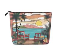 Travel Bliss Pochette per il trucco monostrato effetto lino con cerniera per soddisfare le tue esigenze quotidiane o di viaggio