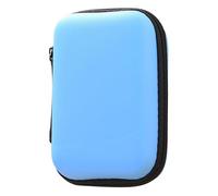 Travel Cable Organizer Bag, EVA Hard Shell Case 10cm x 7cm with PU Leather Exterior, Soft Velvet Interior, Zipper Closure, Dustproof Dropproof Electronics Accessories Storage for Business and Travel