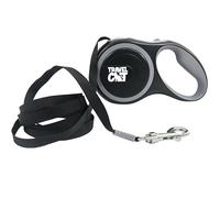 Travel Cat Retractable Expandable Leash - Black 10 Ft Long Strong Tape, Release/Lock Button and Anti-Slip Handle for Small to Large Cats - Light Pet Leash for Walking, Training