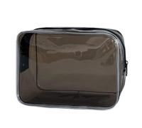 Travel Colorful Cosmetic Bag PVC Transparent Jelly Wash Bag Large Capacity Makeup Pouch Cosmetics Organizer(Black)