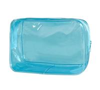 Travel Colorful Cosmetic Bag PVC Transparent Jelly Wash Bag Large Capacity Makeup Pouch Cosmetics Organizer(Blue)
