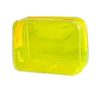 Travel Colorful Cosmetic Bag PVC Transparent Jelly Wash Bag Large Capacity Makeup Pouch Cosmetics Organizer(Yellow)