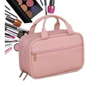 Travel Cosmetic Bag, Large Capacity Makeup Bag, Double Layers Cosmetic Bag, Portable Toiletry Bag, Waterproof Travel Bag, Makeup Organizer Bag, Travel Toiletry Bag With Divider, PU Leather Makeup Bag