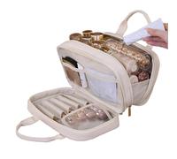 Travel Cosmetic Bag, Large MakeUp Bag, Double Layer Makeup Tool with Sturdy Build, Toiletry Care System with Smart Design, Smooth Waterproof Divider Aid, 7,48 x 2,76 x 2,17 Essential Companion for