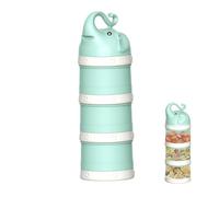 Travel Design Formula Dispenser, Layered Milk Powder Container, Portable Formula Storage Container, Cartoon Design Formula Dispenser for Babies, Outdoor Travel, Pink, Green Color