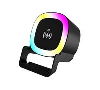 Travel Desktop Speaker, Portable Wireless Speaker, Compact Audio Device, ABS Durable 382g Design, 15W Wireless Charging with 5W Sound Output, Versatile Home Office Dorm Kitchen Nightstand Camping Trav