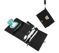 Travel Diaper Pouch, Cute Bear Embroidery Pouch, Foldable Purse with Stroller Strap, Multiple Pockets Diaper Purse, Mom Boy Girl Dad Road, Trip Work Hospital Use for Nurse