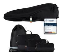 TRAVEL DUDE Organizer Valigia con Compressione - Packing Cubes Salvaspazio da Viaggio, Set Organizer per Valigia e Zaino, Divisori Valigia, Sacchetti da Viaggio per Abiti (Nero, Set di 4)