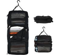 TRAVEL DUDE Organizzatore per valigie appendibile, Organizer Valigia con Compressione, Hanging Packing Cube, Cubo da imballaggio appendibile per zaino, Organizzatore da imballaggio per valigie (Nero)